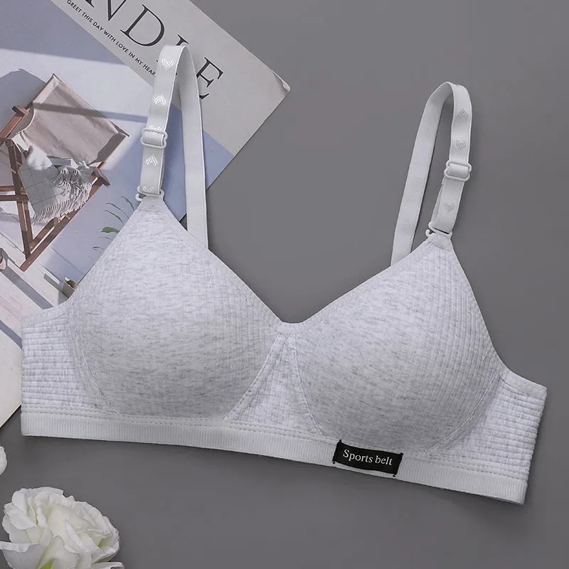 Wire Free Thin Lady Bras Cotton Seamless Sport Brassiere Teenagers Girl Push up Bra hover