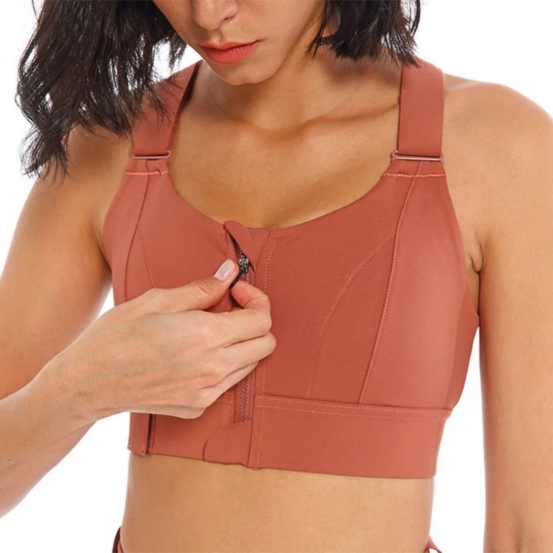 Front Zipper Women Sports Bras
